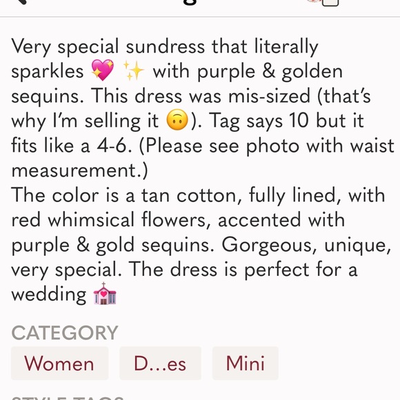 ๐Alex Marie๐๐Very cute summer dress ๐ nice details and sparkly colors๐๐ - Picture 6 of 12